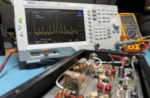 RF Amplifier Oscillation shown on a bench