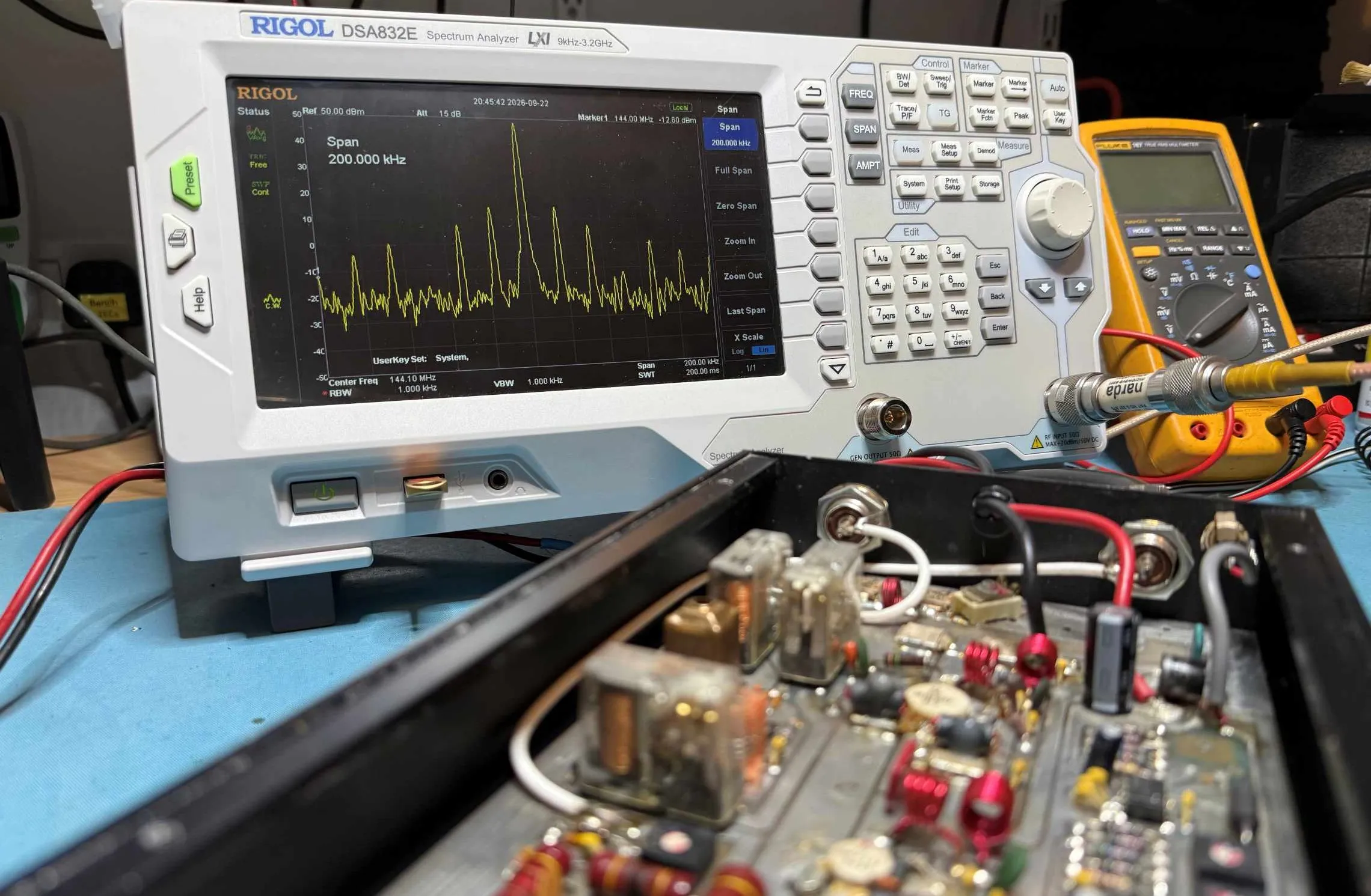 RF Amplifier Oscillation shown on a bench